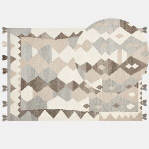 Tapete ARALEZ Creme 160 x 230 cm Lã Kilim