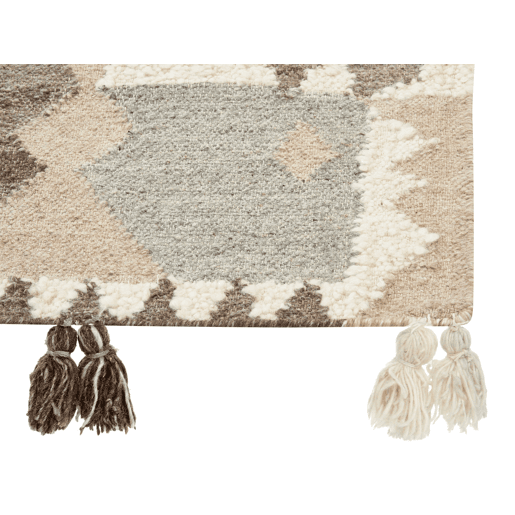 Tapete ARALEZ Creme 160 x 230 cm Lã Kilim