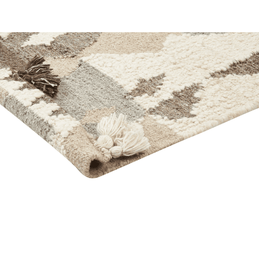 Tapete ARALEZ Creme 160 x 230 cm Lã Kilim