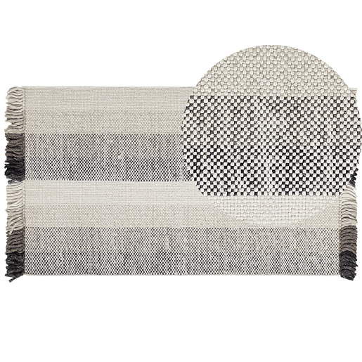 Tapete EMIRLER Branco 80 x 150 cm Lã