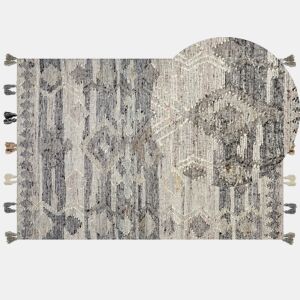 Tapete ARATASHEN Cinzento 160 x 230 cm Lã Kilim
