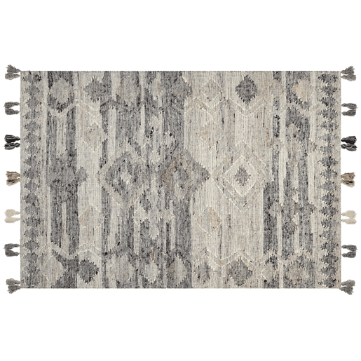 Tapete ARATASHEN Cinzento 160 x 230 cm Lã Kilim