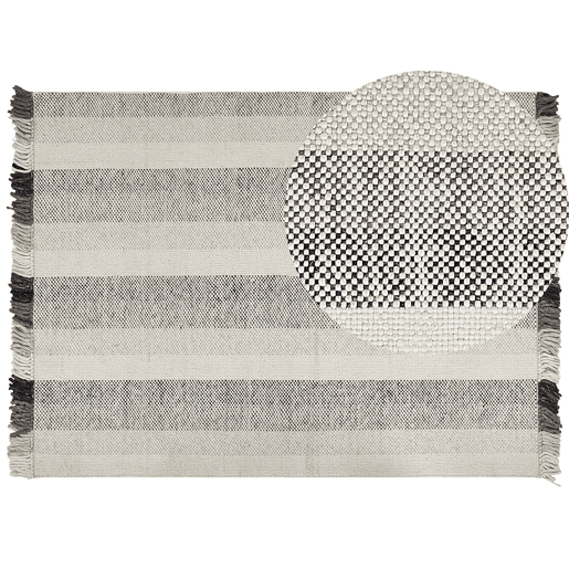 Tapete EMIRLER Branco 160 x 230 cm Lã