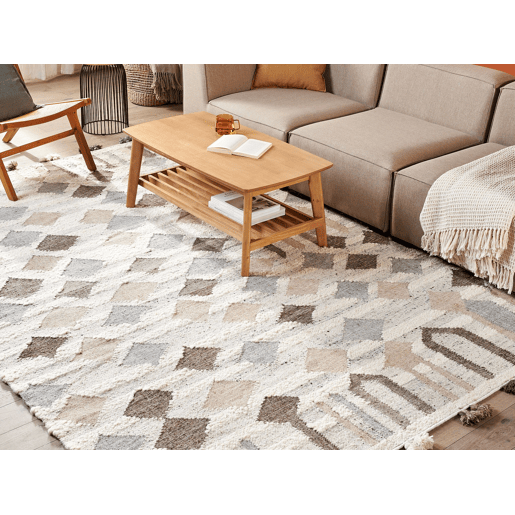 Tapete KAGHTSRASHEN Creme 200 x 300 cm Lã Kilim