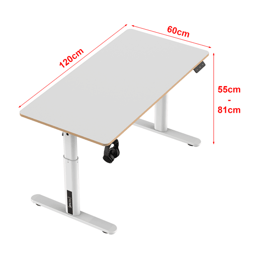Secretária Ringe para crianças com altura regulável em aglomerado de aço 120 x 60 cm - Branco pro.tec