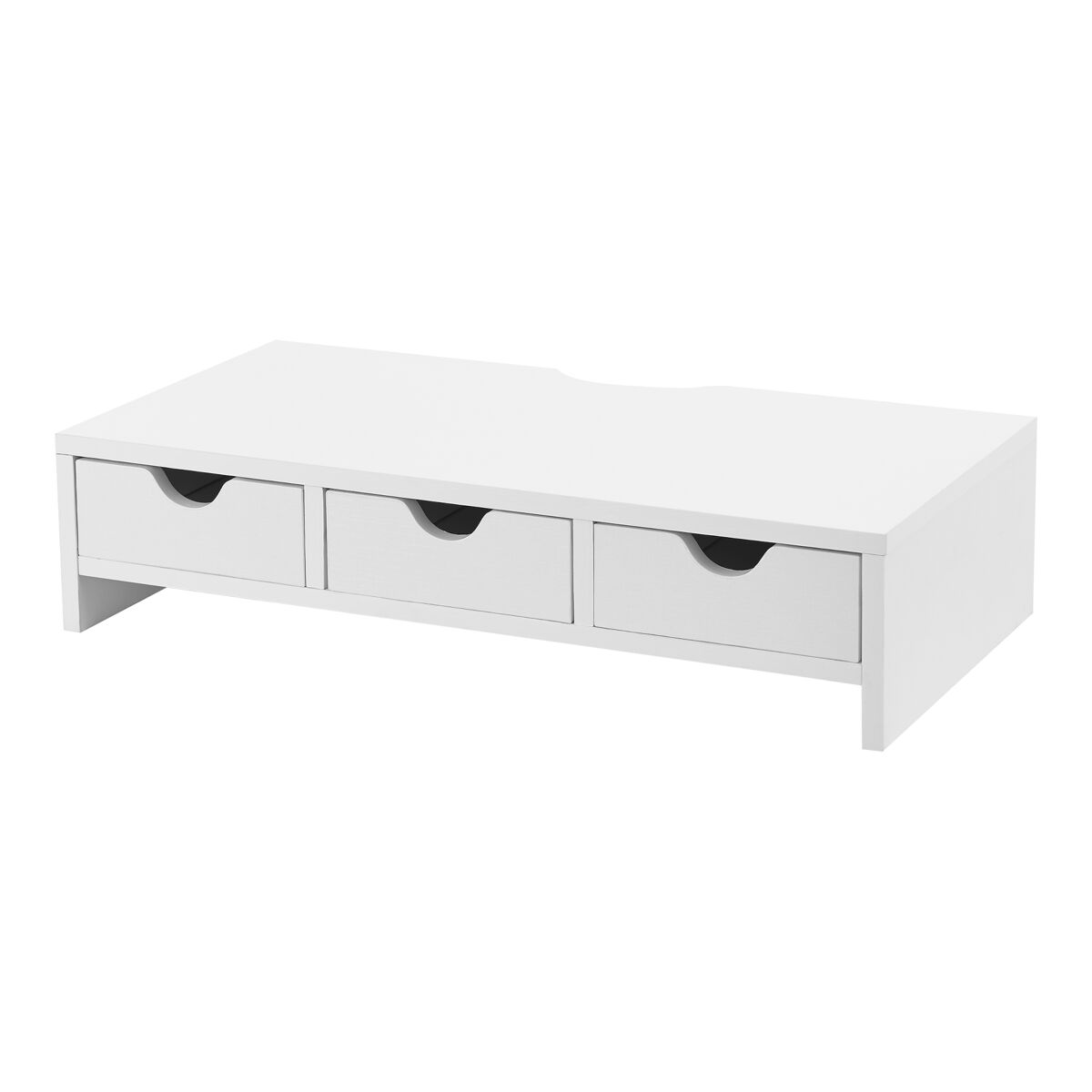Soporte para monitor ruovesi con 3 cajones aglomerado 12 x 51 x 25cm - blanco [en.casa]