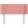 vidaXL Cabeceira de cama c abas veludo 103x16x7888 cm rosa