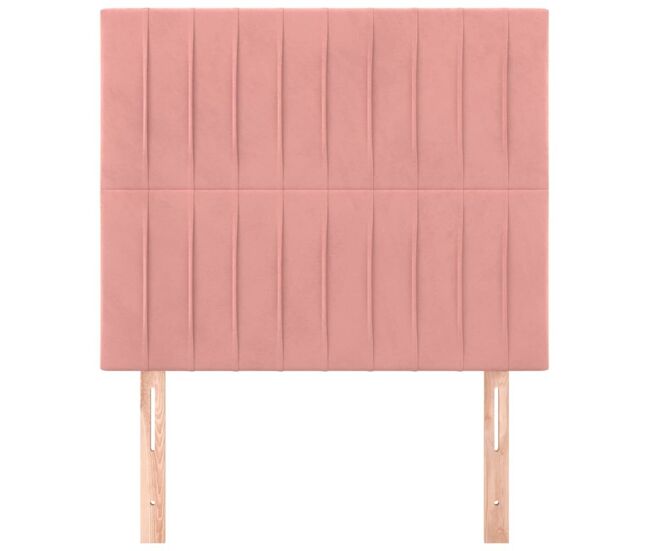 Vidaxl cabecero de cama rosa 100x5x118/128 cm terciopelo