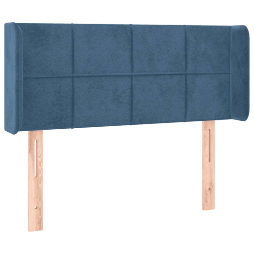 vidaXL Cabeceira de cama c abas veludo 93x16x7888 cm azul-escuro