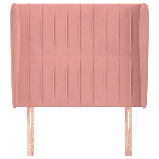 vidaXL Cabeceira cama c abas veludo 103x23x118128 cm rosa