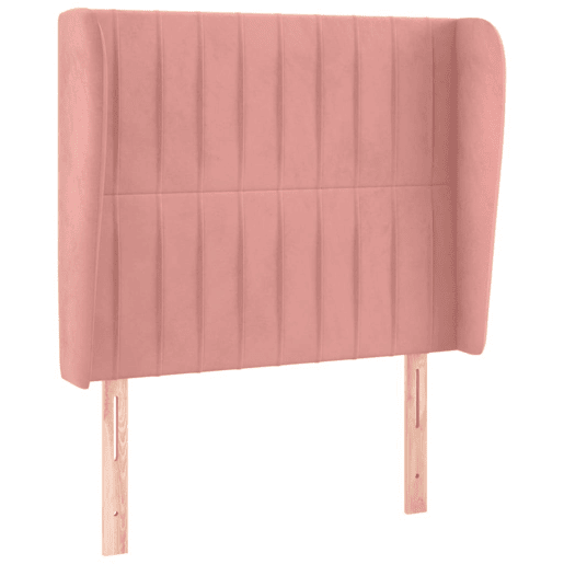 vidaXL Cabeceira cama c abas veludo 103x23x118128 cm rosa