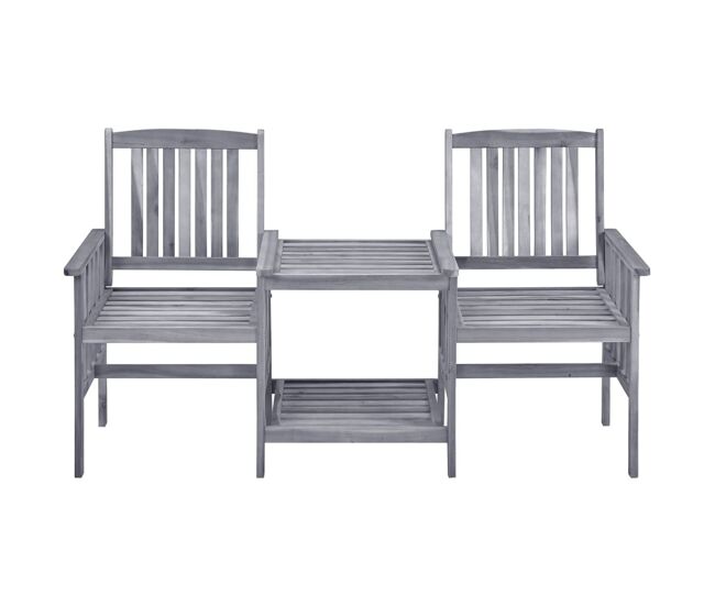 Sillas de jardín con mesita madera maciza acacia 159x61x92 cm vidaxl