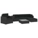 Set muebles de jardín cojines ratán sintético Set muebles de jardín cojines ratán sintético Negro