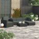 Set muebles de jardín cojines ratán sintético Set muebles de jardín cojines ratán sintético Negro