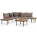 vidaXL Juego muebles de jardín 4 piezas y cojines madera maciza vidaXL Juego muebles de jardín 4 piezas y cojines madera maciza Marrón