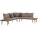 vidaXL Juego muebles de jardín 4 piezas y cojines madera maciza vidaXL Juego muebles de jardín 4 piezas y cojines madera maciza Marrón