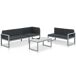 Conjunto de sofás de jardín con cojines aluminio Conjunto de sofás de jardín con cojines aluminio Negro