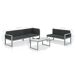 Conjunto de sofás de jardín con cojines aluminio Conjunto de sofás de jardín con cojines aluminio Negro