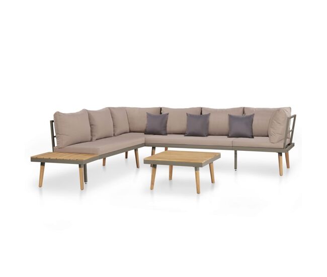 Juego muebles de jardín 4 piezas y cojines madera maciza acacia vidaxl