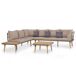 vidaXL Juego muebles de jardín 4 piezas y cojines madera maciza vidaXL Juego muebles de jardín 4 piezas y cojines madera maciza Marrón