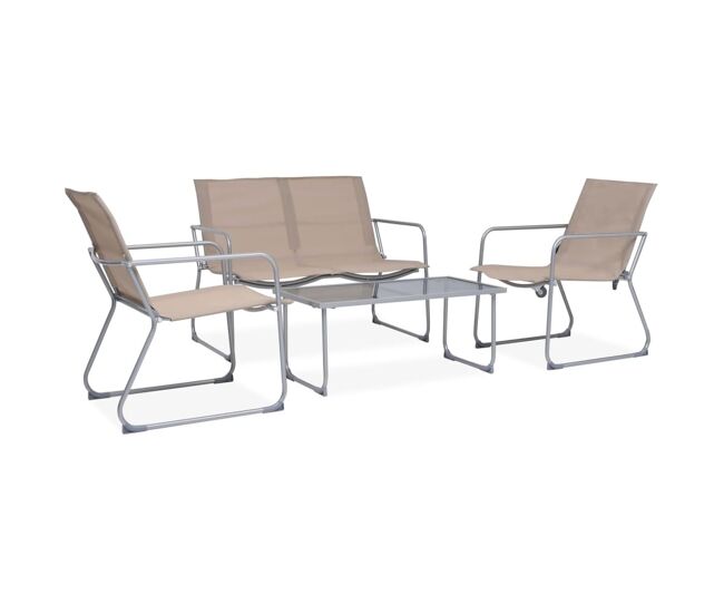 Juego de muebles de jardín 4 piezas tela y acero taupe vidaxl
