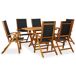 vidaXL Set de comedor de jardín 7 piezas madera maciza de acacia vidaXL Set de comedor de jardín 7 piezas madera maciza de acacia Marrón