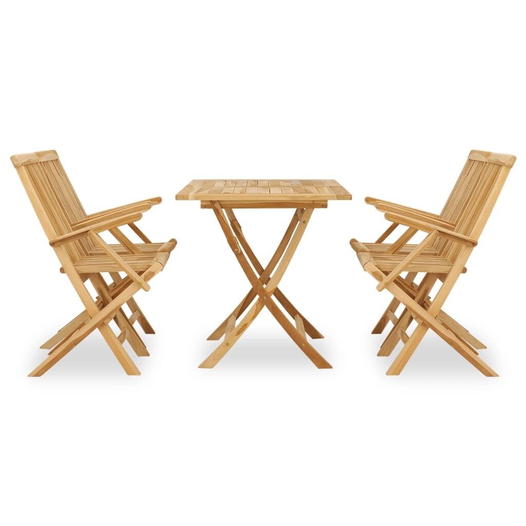 Conjunto de comedor de jardín 5 piezas madera maciza de teca vidaxl