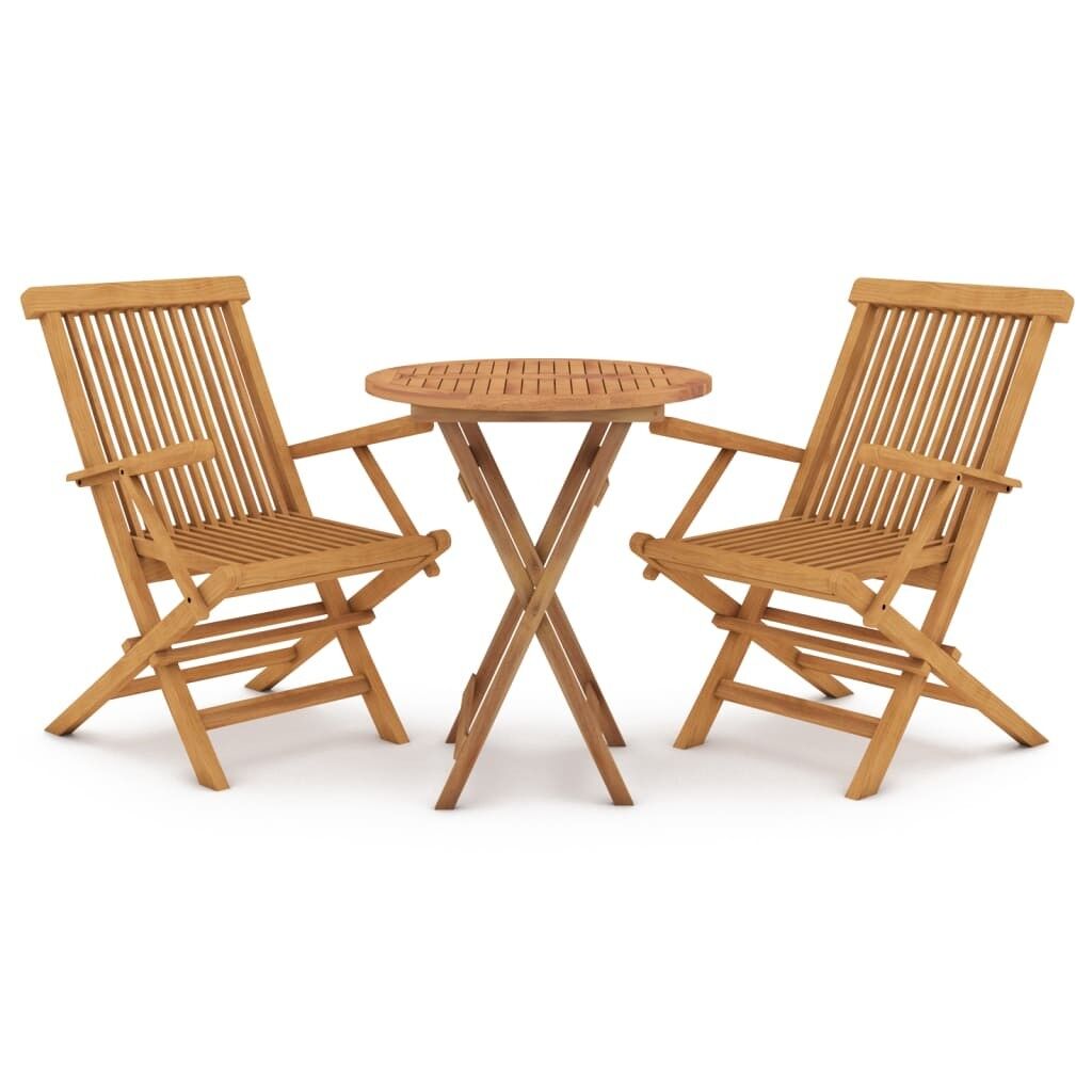 Juego de comedor para jardín 3 piezas madera maciza de teca vidaxl