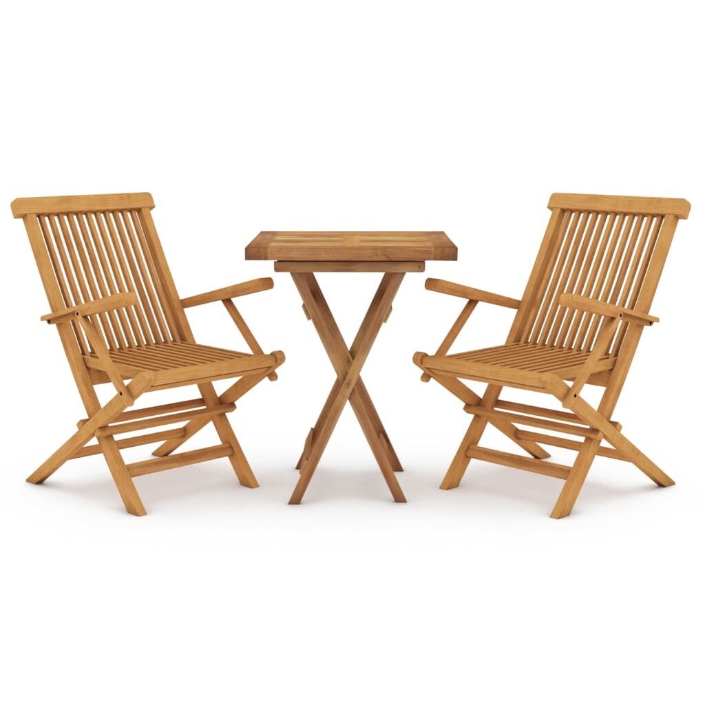 Juego de comedor para jardín 3 piezas madera maciza de teca vidaxl