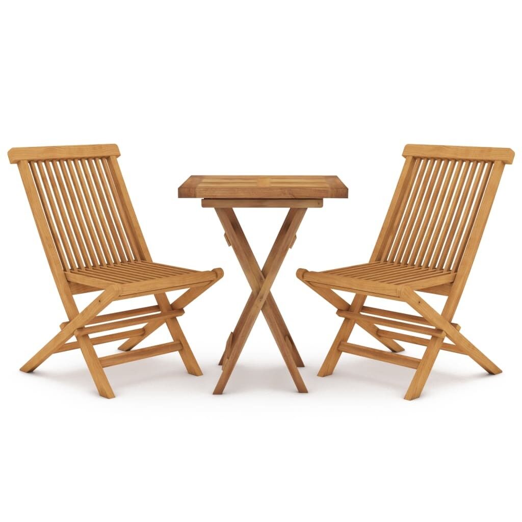 Juego de comedor para jardín 3 piezas madera maciza de teca vidaxl