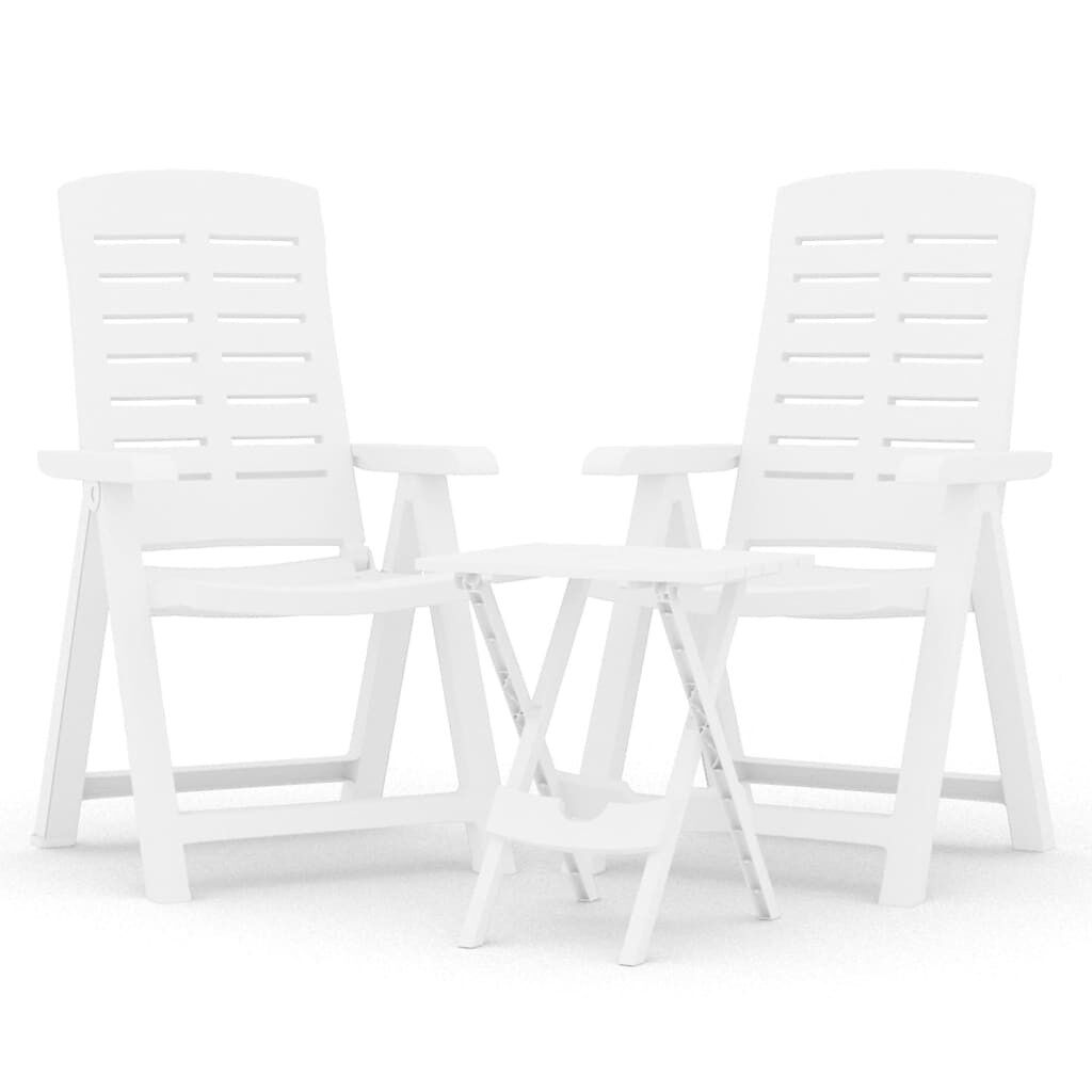 Juego de comedor para jardín 3 piezas polipropileno blanco vidaxl