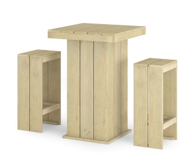 Juego de bar de jardín 3 piezas madera de pino impregnada vidaxl