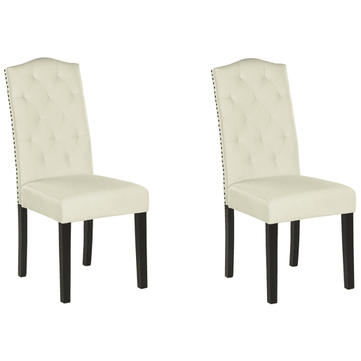 Conjunto de 2 cadeiras de jantar SHIRLEY Tecido Creme