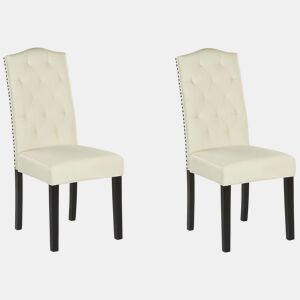 Conjunto de 2 cadeiras de jantar SHIRLEY Tecido Creme