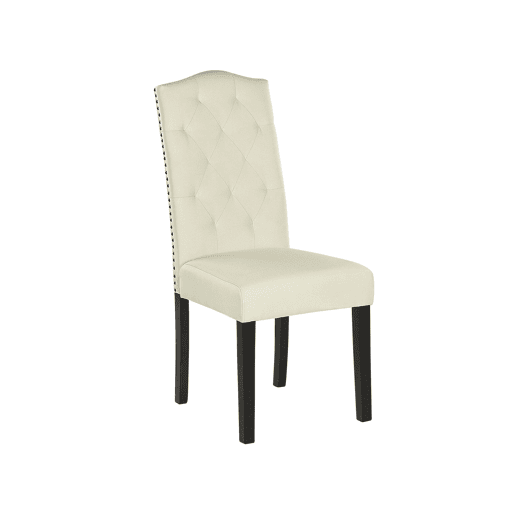 Conjunto de 2 cadeiras de jantar SHIRLEY Tecido Creme