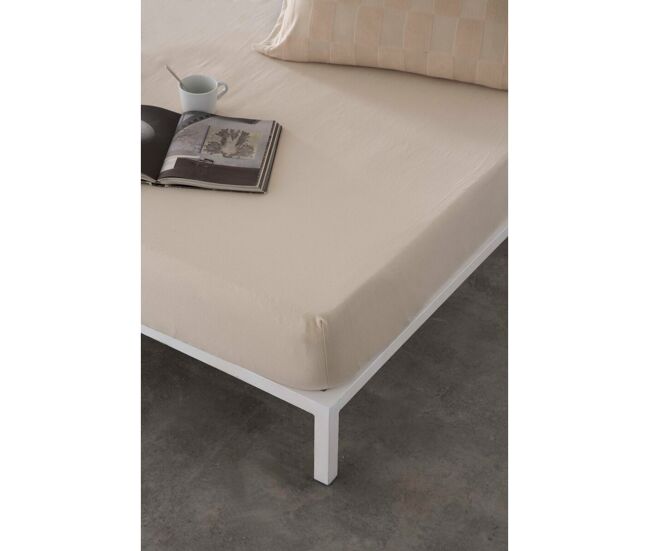 Sábana bajera ajustable naturals elba beige 150 x 200 (cama de 150)