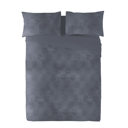 Capa nórdica Naturals ELBA Cinzento escuro Solteiro (180 x 220 cm)
