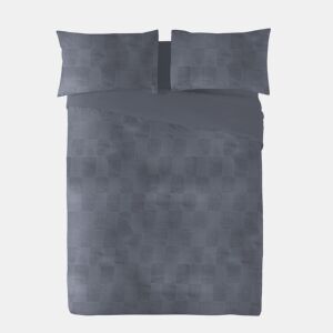 Capa nórdica Naturals ELBA Cinzento escuro Solteiro (180 x 220 cm)
