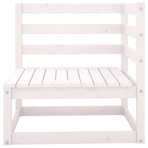 vidaXL Sofás de canto para jardim 2 pcs madeira de pinho maciça branco