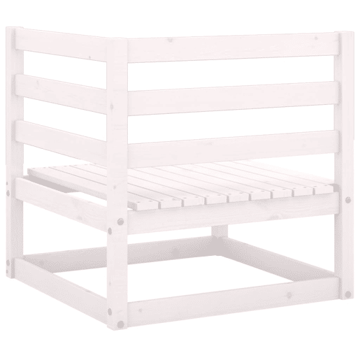 vidaXL Sofás de canto para jardim 2 pcs madeira de pinho maciça branco