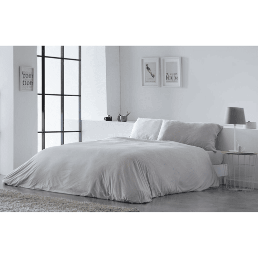 Capa nórdica Naturals ELBA Cinzento claro Casal (220 x 220 cm)
