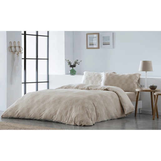 Capa nórdica Naturals ELBA Bege Solteiro (150 x 220 cm)