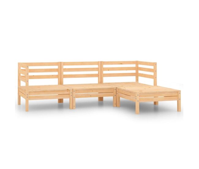 Juego de muebles de jardín 4 piezas madera maciza de pino vidaxl