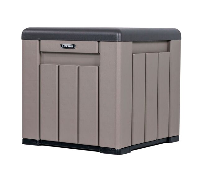 Baúl exterior ultrarresistente gris c/tapa desmontable lifetime