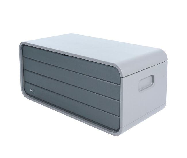 Baúl exterior ultrarresistente gris c/tapa abatible lifetime
