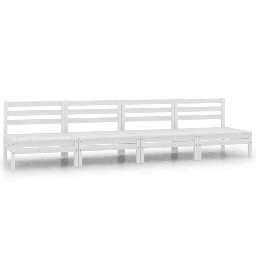 vidaXL Sofás de centro p jardim 4 pcs madeira de pinho maciça branco