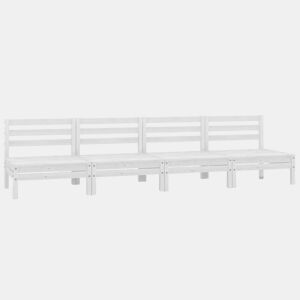 vidaXL Sofás de centro p jardim 4 pcs madeira de pinho maciça branco