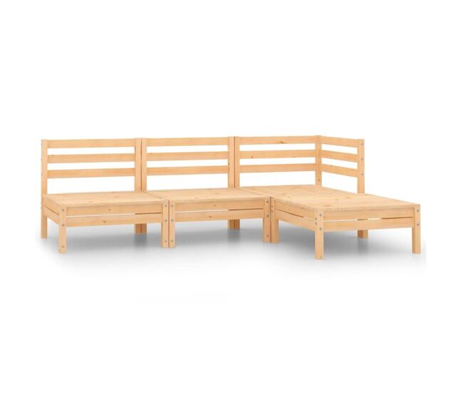 Juego de muebles de jardín 4 piezas madera maciza de pino vidaxl