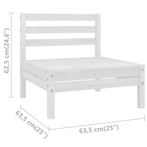 vidaXL Sofás de centro p jardim 2 pcs madeira de pinho maciça branco vidaXL Sofás de centro p jardim 2 pcs madeira de pinho maciça branco