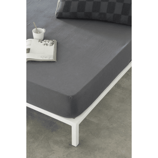 Lençol de baixo ajustável Naturals ELBA Cinzento escuro 150 x 200 (Casal)